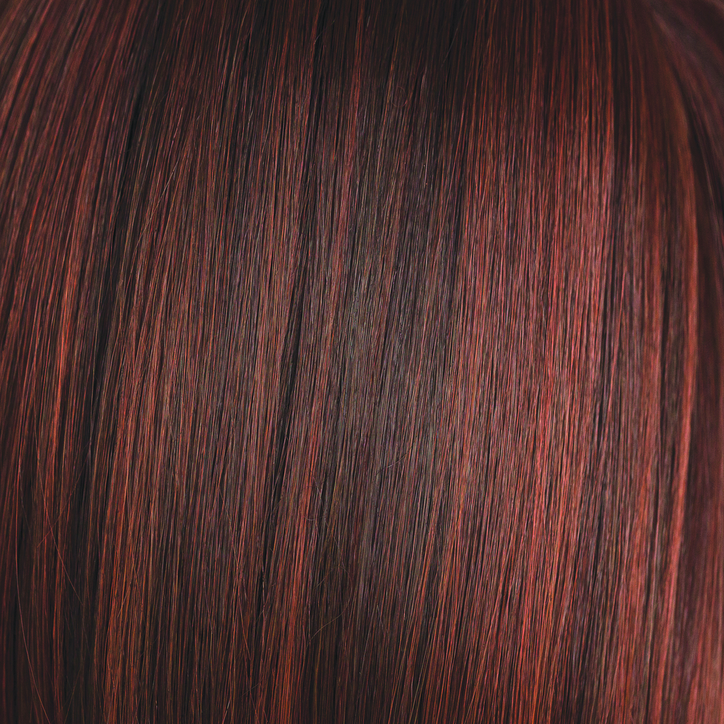 Burnt Chili  -  This sassy, spicy red is irresistible with a slight depth to the root flowing into rusty red and cherry color. Burnt Chili gives off many different red tones and red lights.  This coppery concoction is flawless and is one of our high heat colors.
