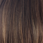 Coffee Latte-R  -  This is our rooted version of Coffee Latte. With a cappucino-base mixed with warm medium brown and medium golden blond highlights, the rich, deep dark brown roots give a natural shadowed appearance.