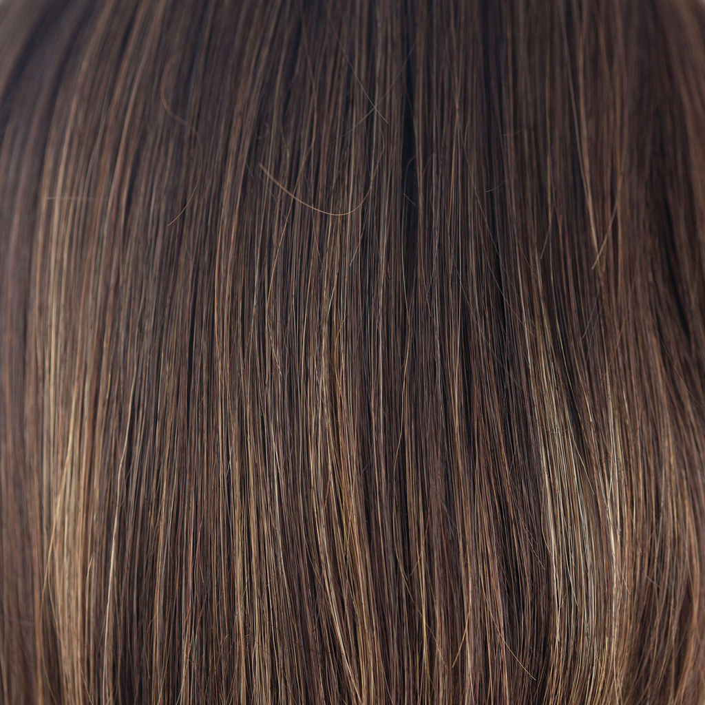 Coffee Latte  -  A Cappucino-base with a mix of warm medium brown and medium golden blond highlights. With strategically placed highlights throughout, the warm toned color will highlight and warm the skin tone.