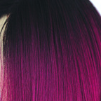 Plum Dandy  -  WOW! This rooted vibrant master piece is wickedly stunning. Plum Dandy has a dark brown root that contrasts into a punchy plumb, red violet and raspberry rouges. This red is seductive and gorgeous and is one of our high heat colors.
