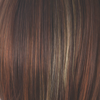 Razberry Ice-R  -  A rooted dark berry regrowth and a dark raspberry brown base with scattered highlights of dark copper and ash pearl medium blond with rouge undertones.